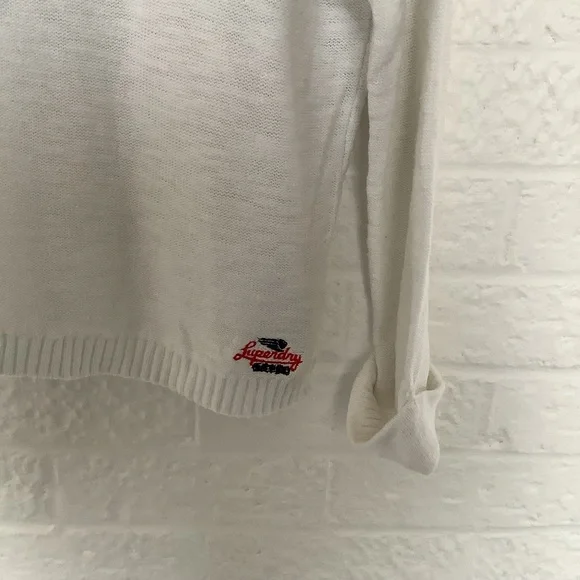 Superdry Icarus Knit Jumper - Size M - White - Cotton - P2P 22” - Picture 6 of 8